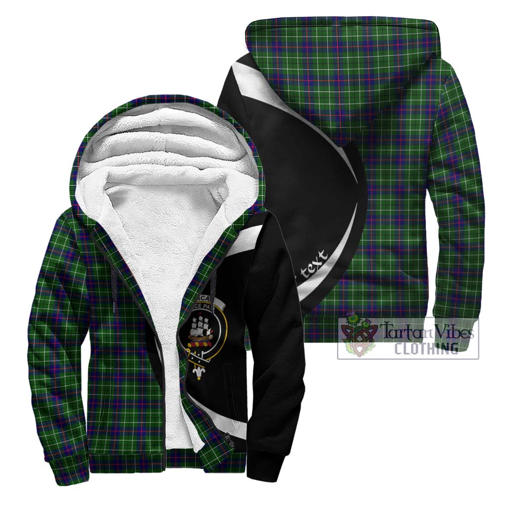 Duncan Modern Tartan Sherpa Hoodie with Family Crest Circle Style Unisex - Tartan Vibes Clothing