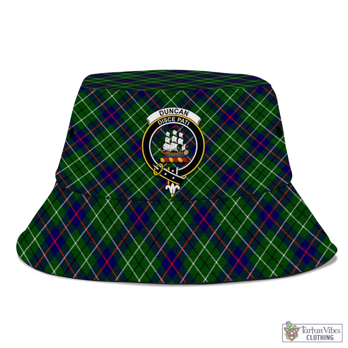 Tartan Vibes Clothing Duncan Modern Tartan Bucket Hat with Family Crest