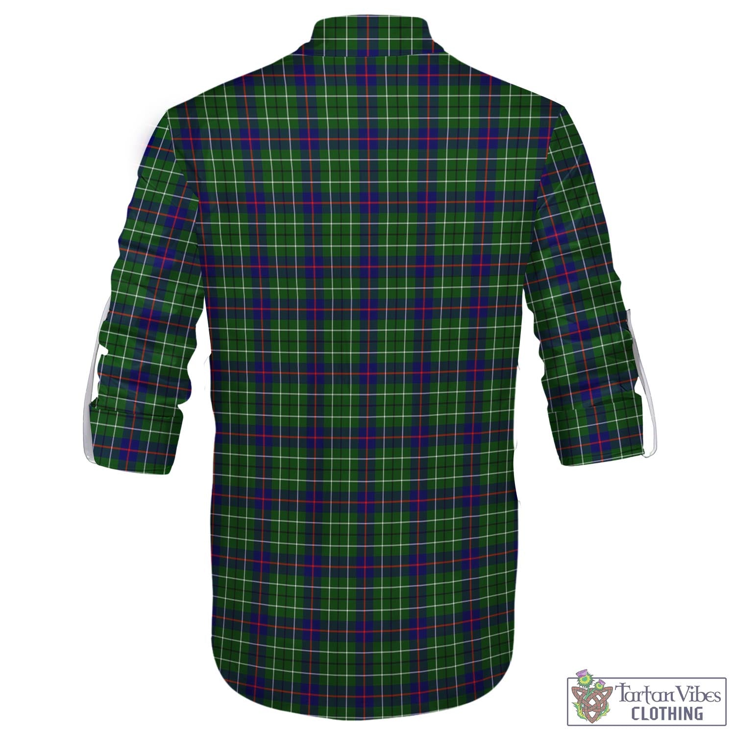 Tartan Vibes Clothing Duncan Modern Tartan Men's Scottish Traditional Jacobite Ghillie Kilt Shirt with Family Crest