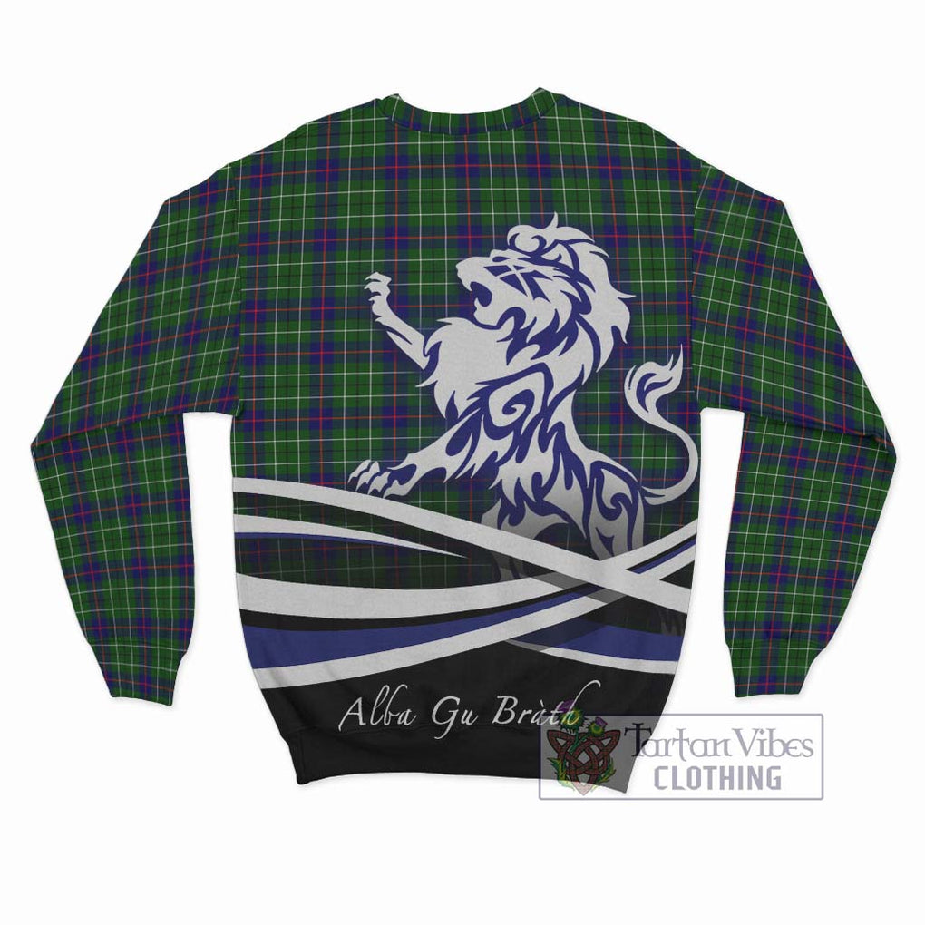 Duncan Modern Tartan Sweatshirt with Alba Gu Brath Regal Lion Emblem - Tartanvibesclothing Shop