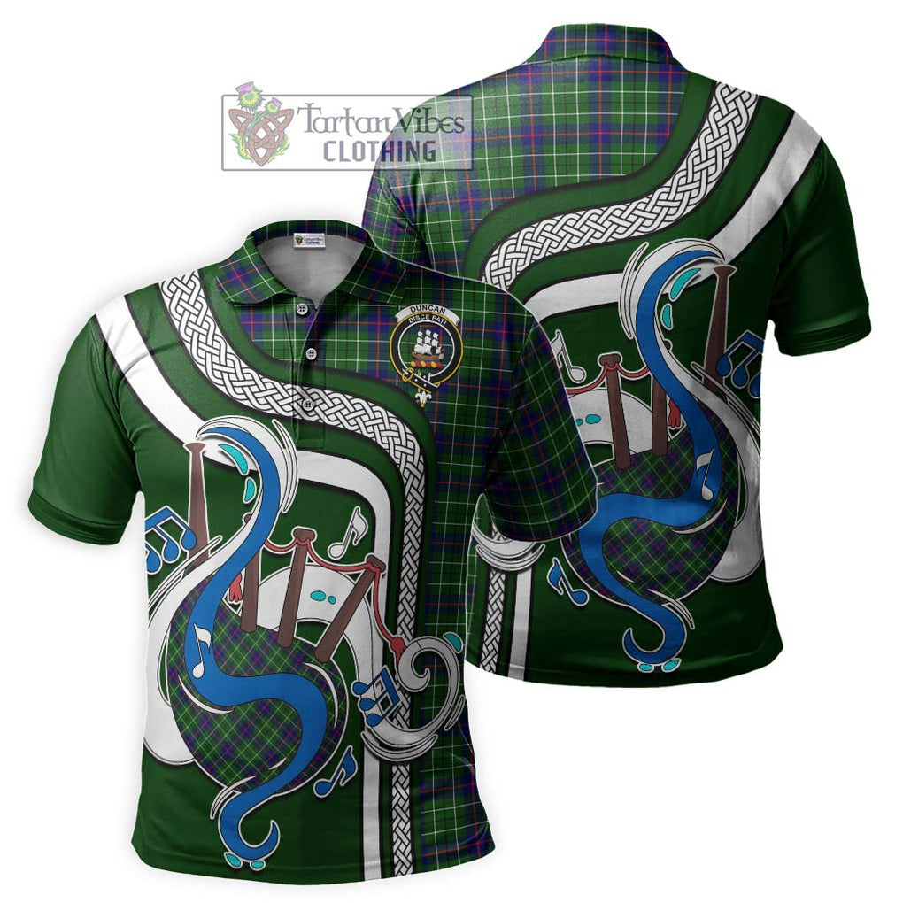 Tartan Vibes Clothing Duncan Modern Tartan Polo Shirt with Epic Bagpipe Style