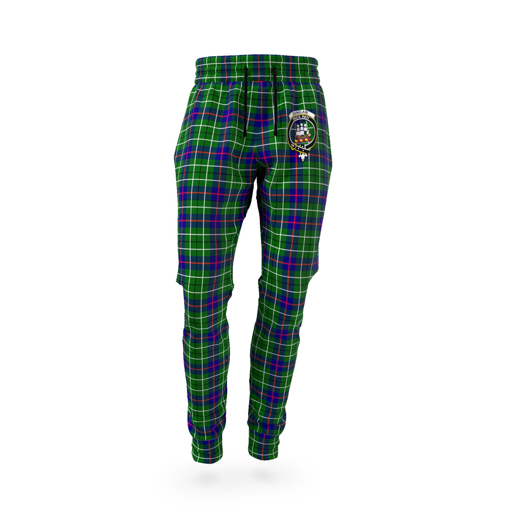 Duncan Modern Tartan Joggers Pants with Family Crest - Tartan Vibes Clothing