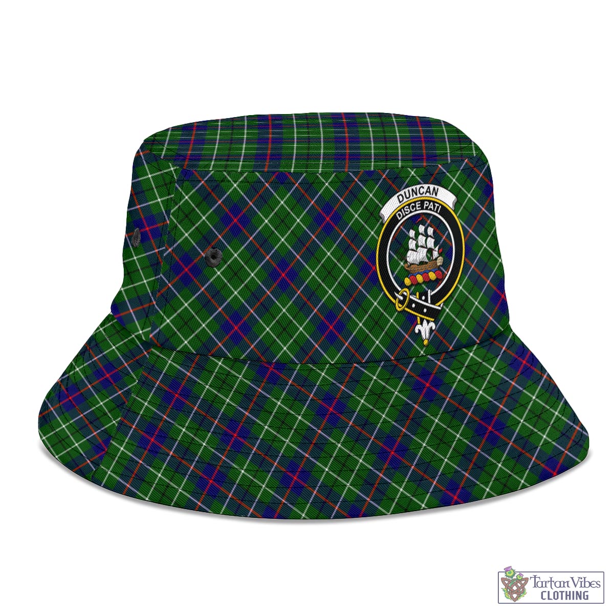 Tartan Vibes Clothing Duncan Modern Tartan Bucket Hat with Family Crest