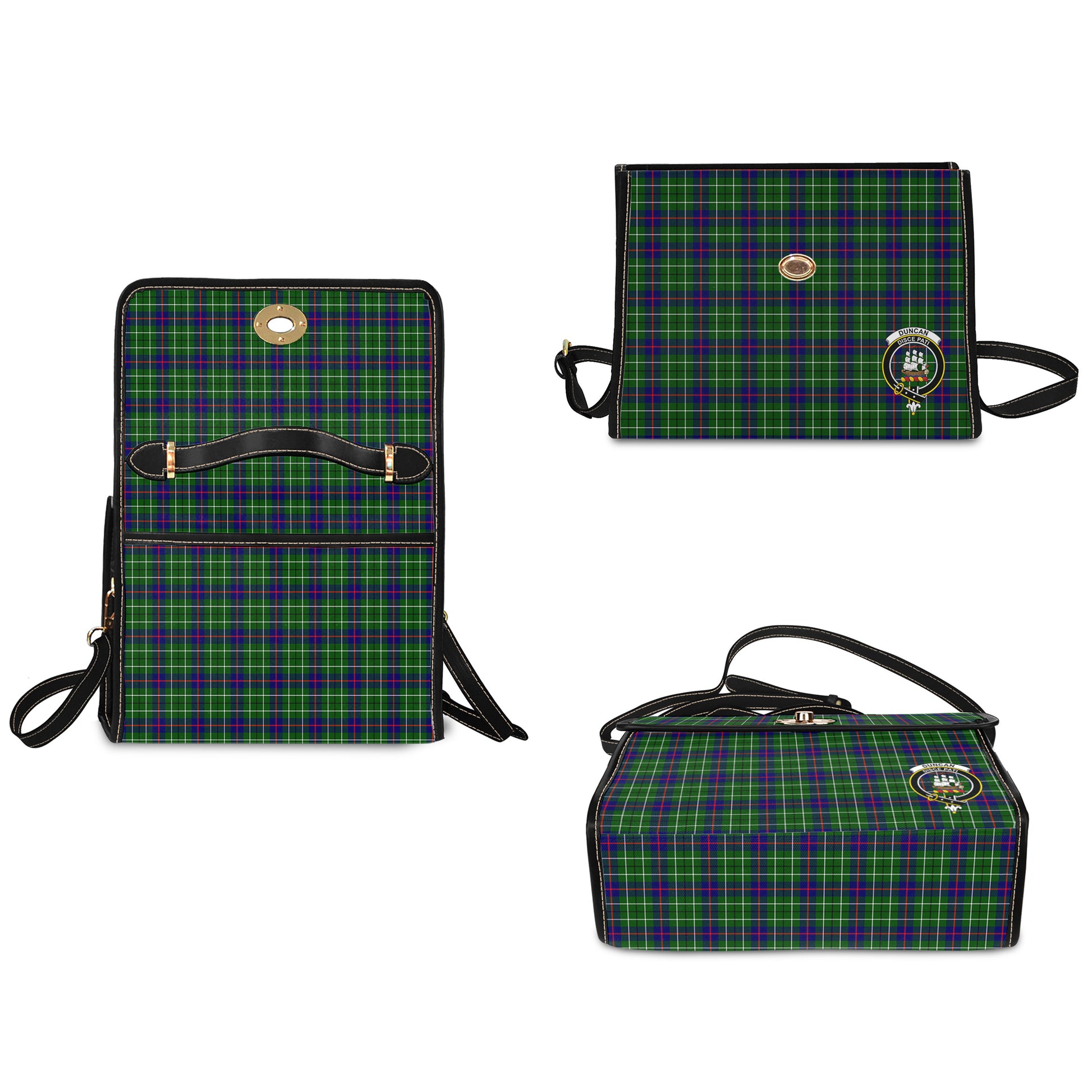 duncan-modern-tartan-leather-strap-waterproof-canvas-bag-with-family-crest