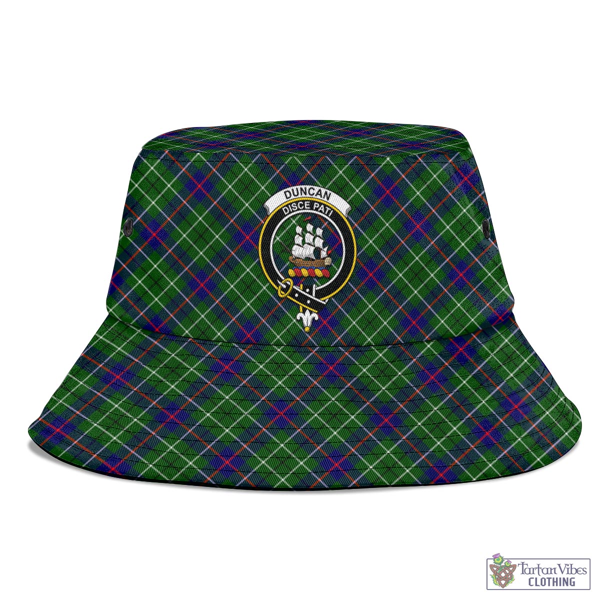 Tartan Vibes Clothing Duncan Modern Tartan Bucket Hat with Family Crest