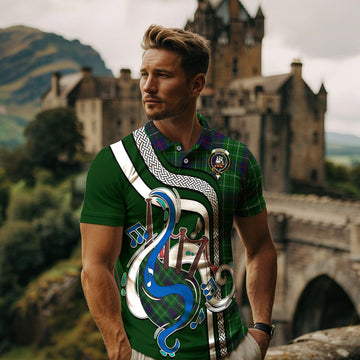 Duncan Tartan Men's Polo Shirt with Epic Bagpipes Style