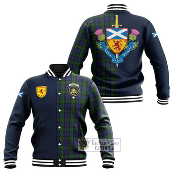 Dundas Tartan Baseball Jacket with Scottish Lion Royal Arm Half Style