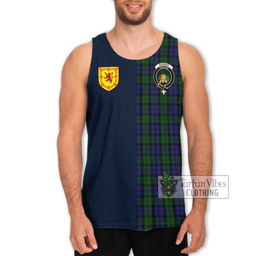 Dundas Tartan Men's Tank Top with Scottish Lion Royal Arm Half Style