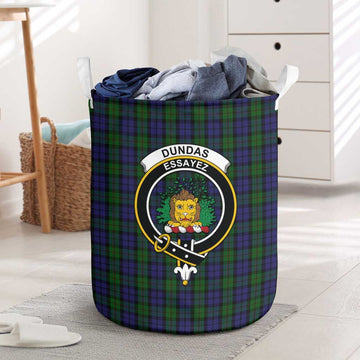 Dundas Tartan Laundry Basket with Family Crest