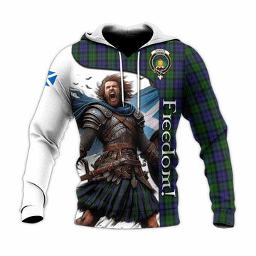 Dundas Crest Tartan Knitted Hoodie Inspired by the Freedom of Scottish Warrior