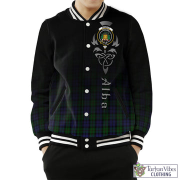 Dundas Tartan Baseball Jacket Featuring Alba Gu Brath Family Crest Celtic Inspired