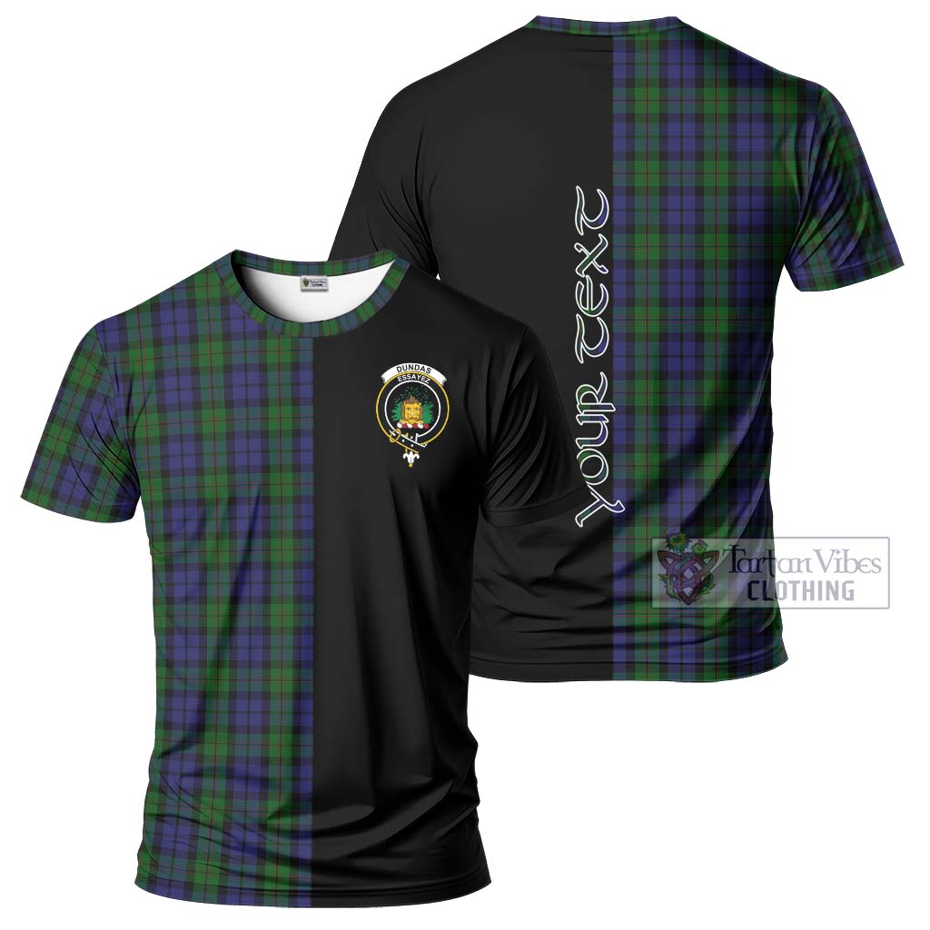 Tartan Vibes Clothing Dundas Tartan T-Shirt with Family Crest and Half Of Me Style