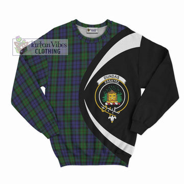 Dundas Tartan Sweatshirt with Family Crest Circle Style