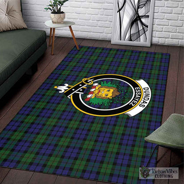 Dundas Tartan Area Rug with Family Crest