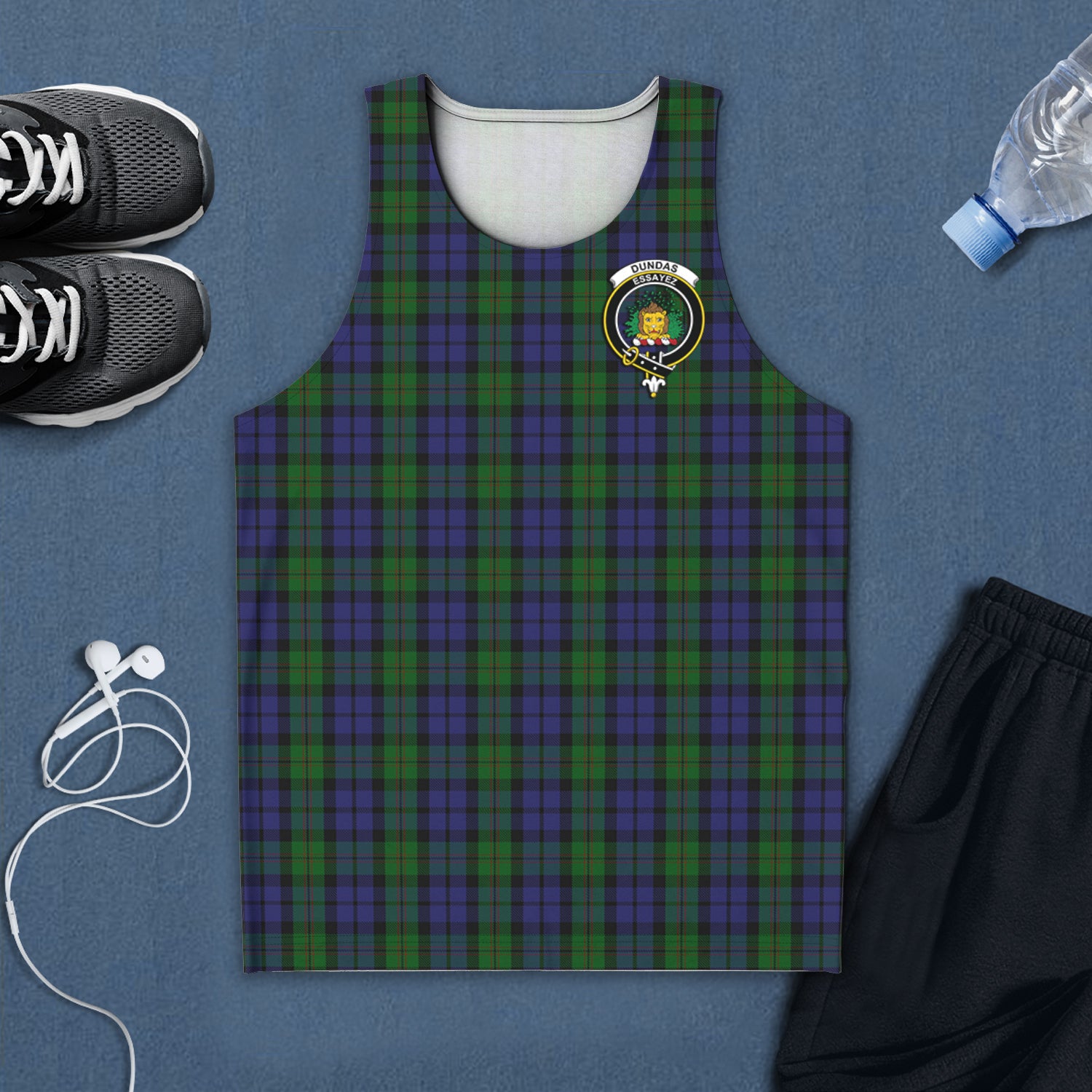 dundas-tartan-mens-tank-top-with-family-crest