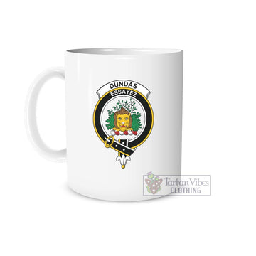 Dundas Family Crest Ceramic Mug White - 2D-tartanvibesclothing