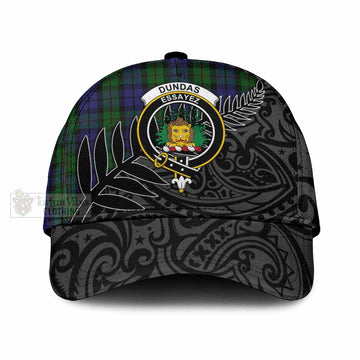 Dundas Tartan Classic Cap with New Zealand Silver Fern Half Style