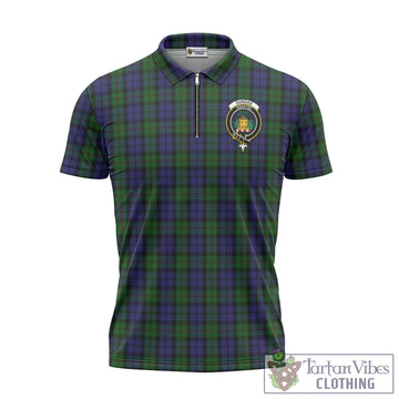 Dundas Tartan Zipper Polo Shirt with Family Crest Unisex - Tartan Vibes Clothing