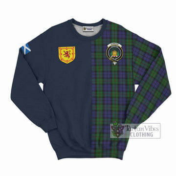 Dundas Tartan Sweatshirt with Scottish Lion Royal Arm Half Style