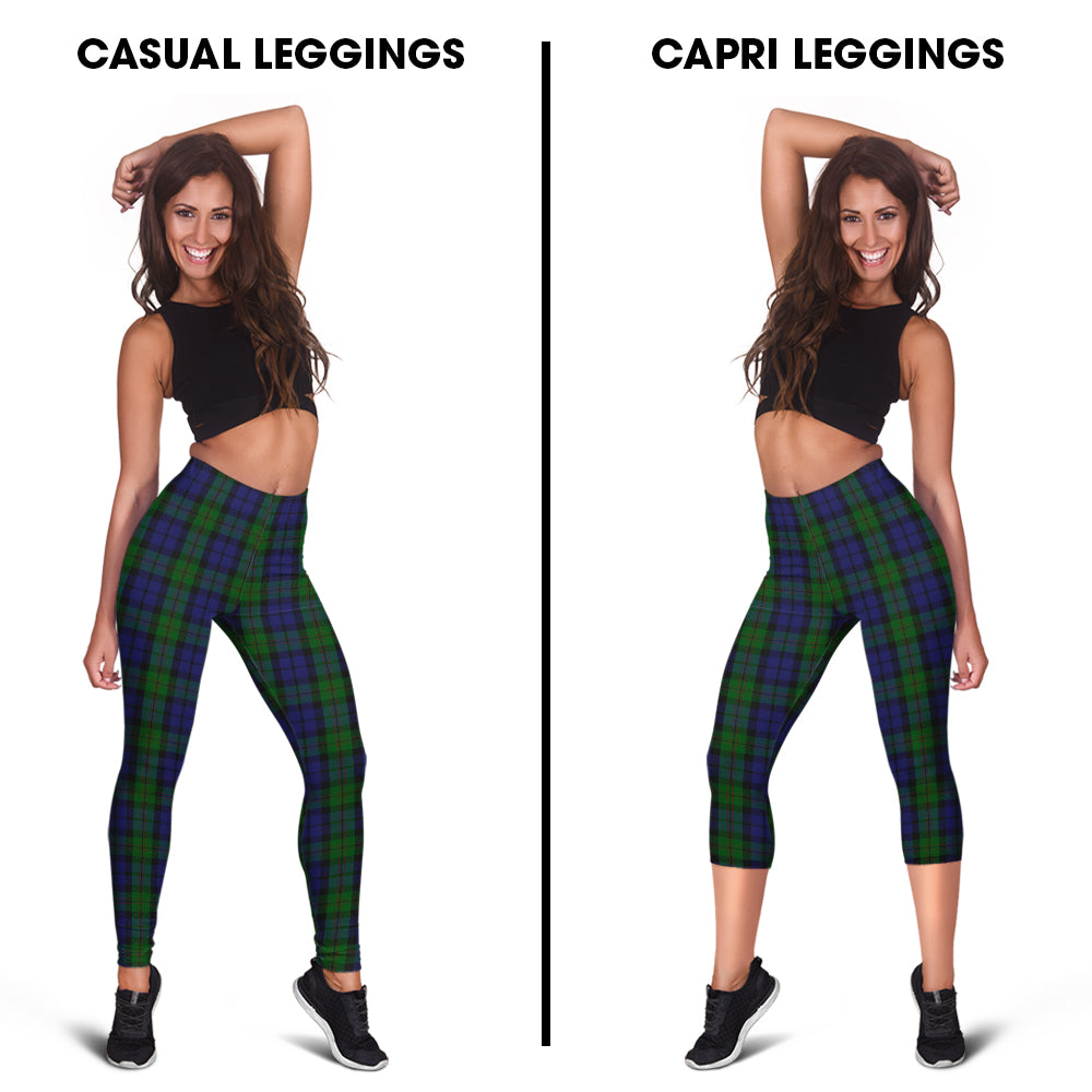 Dundas Tartan Womens Leggings Capri Leggings - Tartan Vibes Clothing