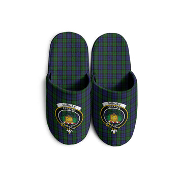 Dundas Tartan Home Slippers with Family Crest