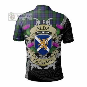 Dundas Tartan Family Crest Polo Shirt Lion Rampant Royal Thistle Shield Celtic Inspired