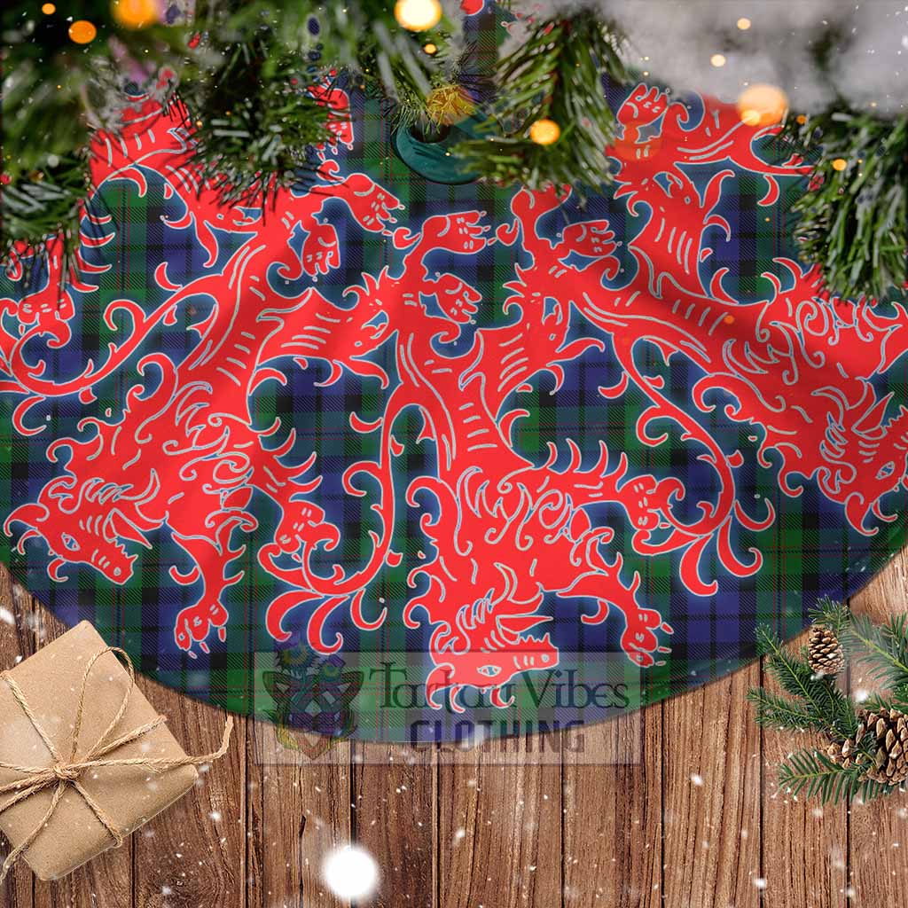 Dundas Tartan Christmas Tree Skirt Lion Rampant Style - Tartan Vibes Clothing