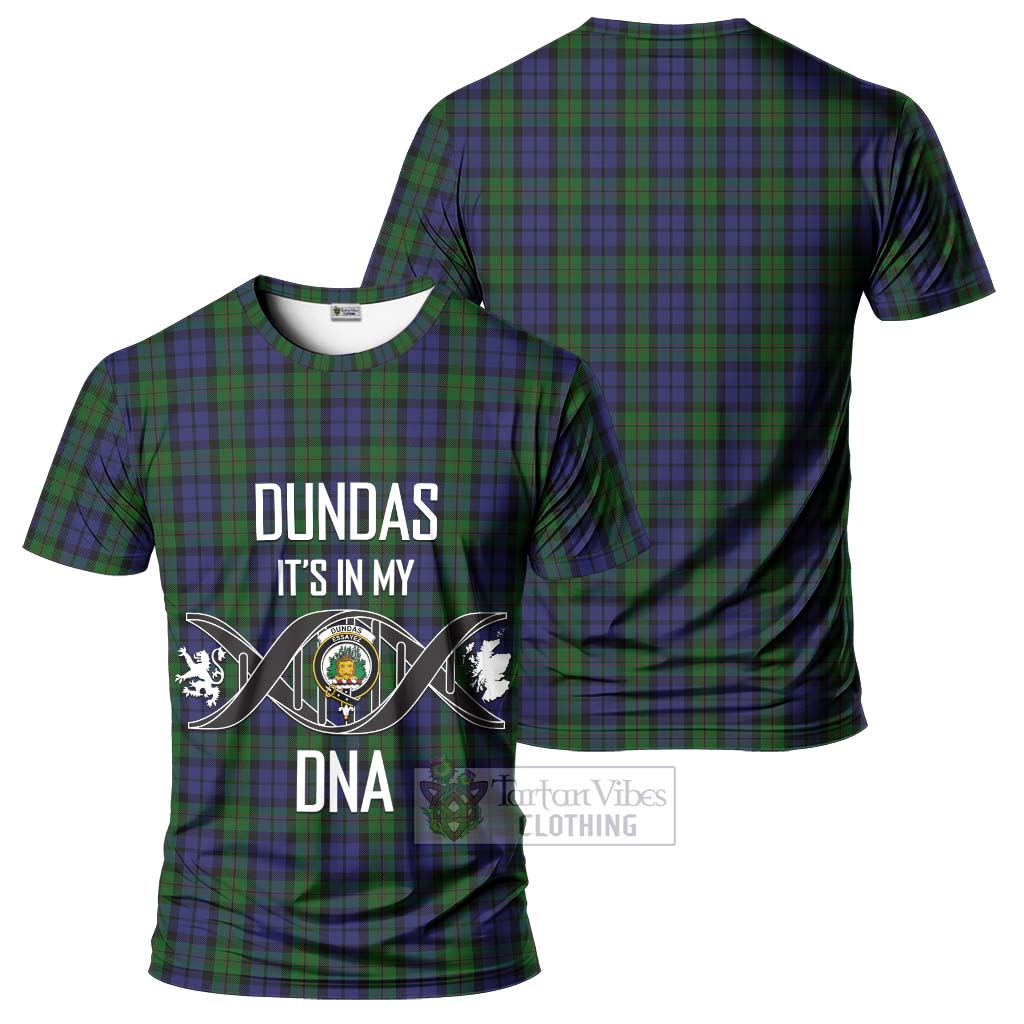 Tartan Vibes Clothing Dundas Tartan T-Shirt with Family Crest DNA In Me Style