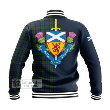 Dundas Tartan Baseball Jacket with Scottish Lion Royal Arm Half Style