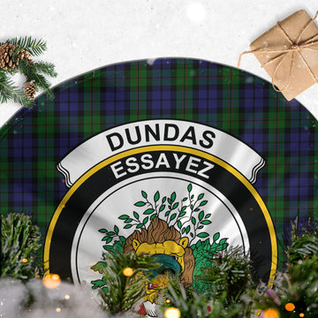 Dundas Tartan Christmas Tree Skirt with Family Crest