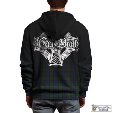 Dundas Tartan Hoodie Featuring Alba Gu Brath Family Crest Celtic Inspired