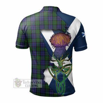 Dundas Tartan Family Crest Polo Shirt Scottish Thistle Celtic Inspired