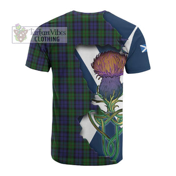 Dundas Tartan Family Crest Cotton T-shirt Scottish Thistle Celtic Inspired - Tartan Vibes Clothing