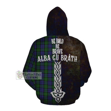 Dundas Tartan Family Crest Cotton Hoodie Alba Gu Brath Be Brave Lion Ancient Style Pullover Hoodie - Tartan Vibes Clothing