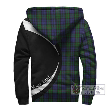 Dundas Tartan Sherpa Hoodie with Family Crest Circle Style