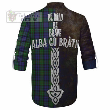 Dundas Tartan Family Crest Ghillie Kilt Shirt Alba Gu Brath Be Brave Lion Ancient Style - Tartan Vibes Clothing