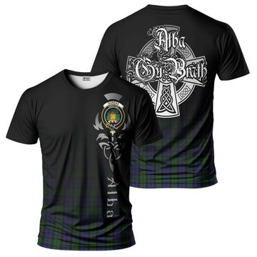 Dundas Tartan T-Shirt Featuring Alba Gu Brath Family Crest Celtic Inspired