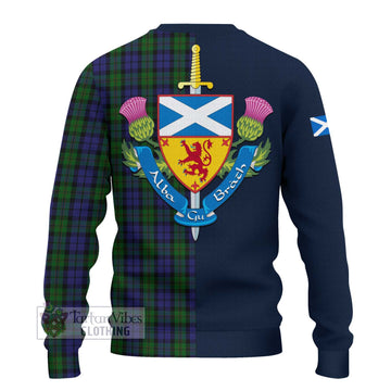 Dundas Tartan Knitted Sweater with Scottish Lion Royal Arm Half Style