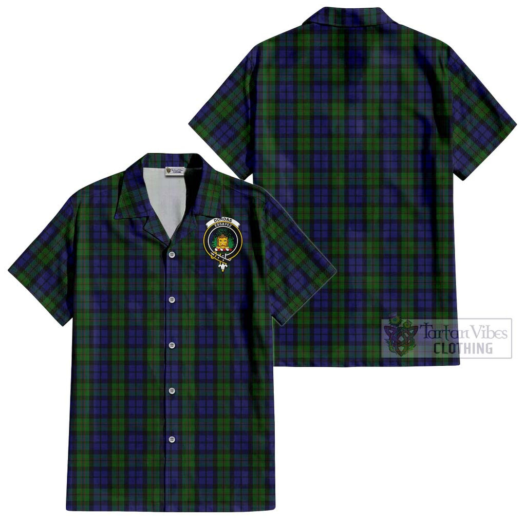 Dundas Tartan Cotton Hawaiian Shirt with Family Crest Kid - Tartan Vibes Clothing