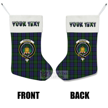 Dundas Tartan Family Crest Christmas Stocking with Personalized Text - Tartan Vibes Clothing