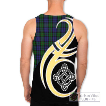 Dundas Tartan Men's Tank Top with Family Crest and Celtic Symbol Style - Tartan Vibes Clothing