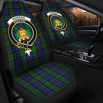 Dundas Tartan Car Seat Cover with Family Crest