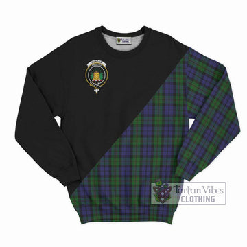 Dundas Tartan Sweatshirt with Family Crest and Military Logo Style