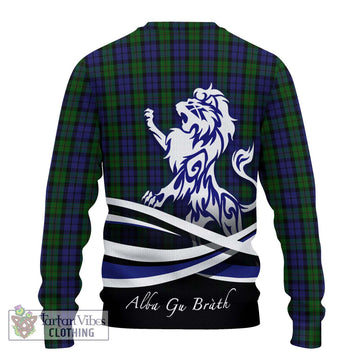 Dundas Tartan Ugly Sweater with Alba Gu Brath Regal Lion Emblem - Tartan Vibes Clothing