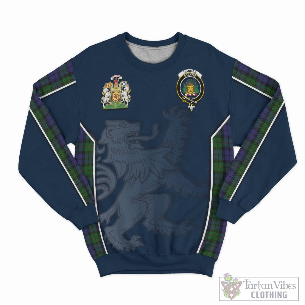 Tartan Vibes Clothing Dundas Tartan Sweater with Family Crest and Lion Rampant Vibes Sport Style