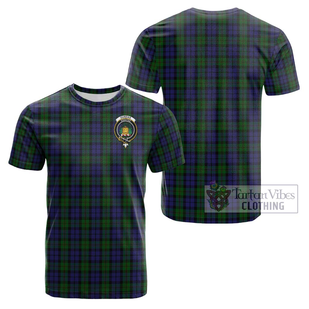 Tartan Vibes Clothing Dundas Tartan Cotton T-Shirt with Family Crest