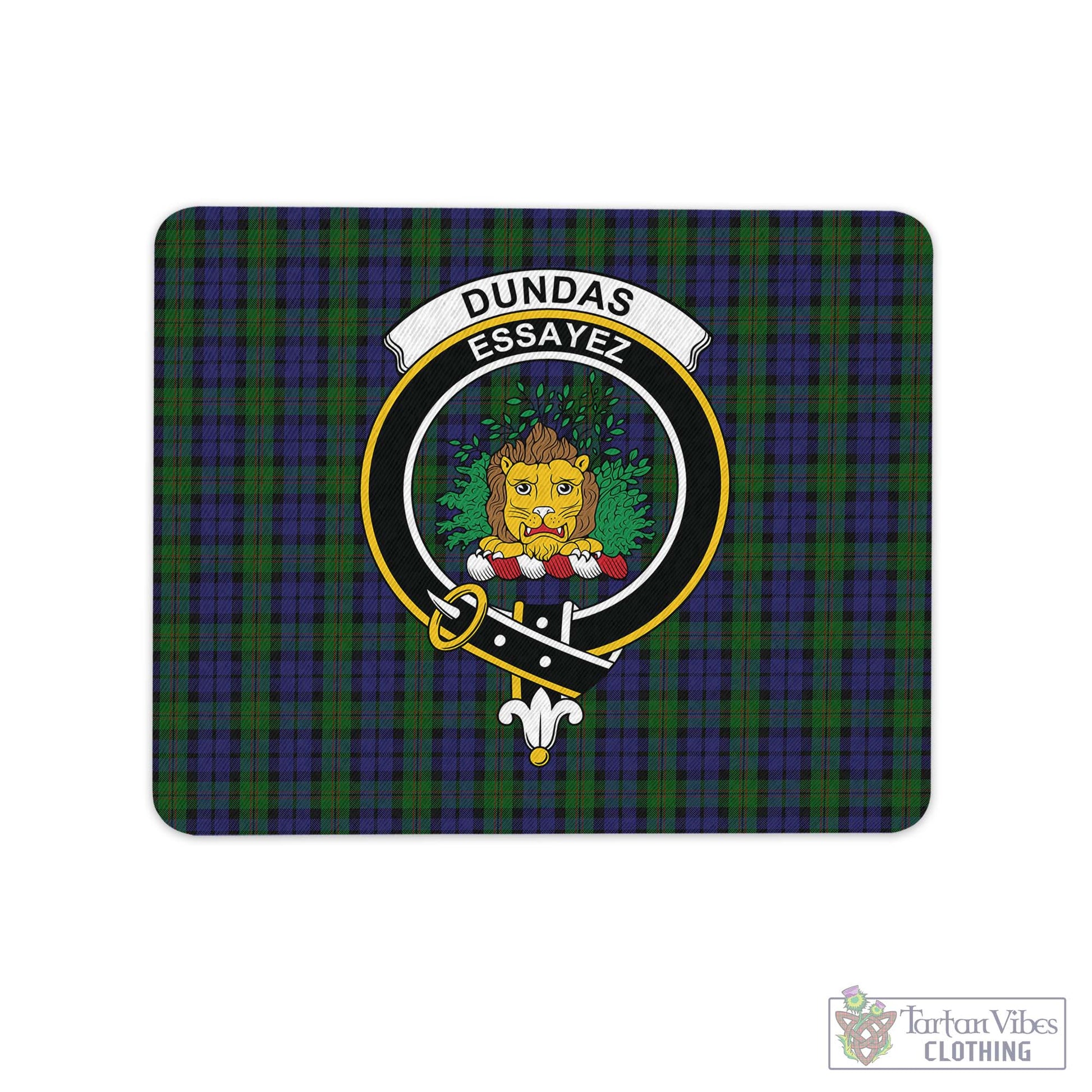 Tartan Vibes Clothing Dundas Tartan Mouse Pad with Family Crest