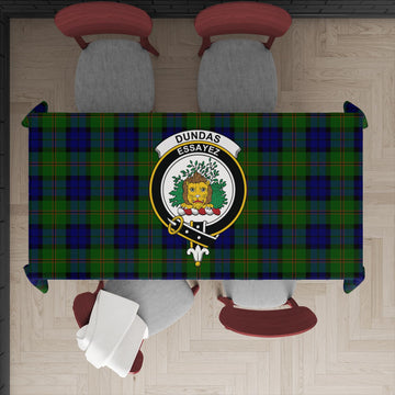 Dundas Modern Tartan Tablecloth with Family Crest