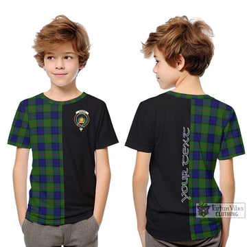 Dundas Modern Tartan Kid T-Shirt with Family Crest and Half Of Me Style