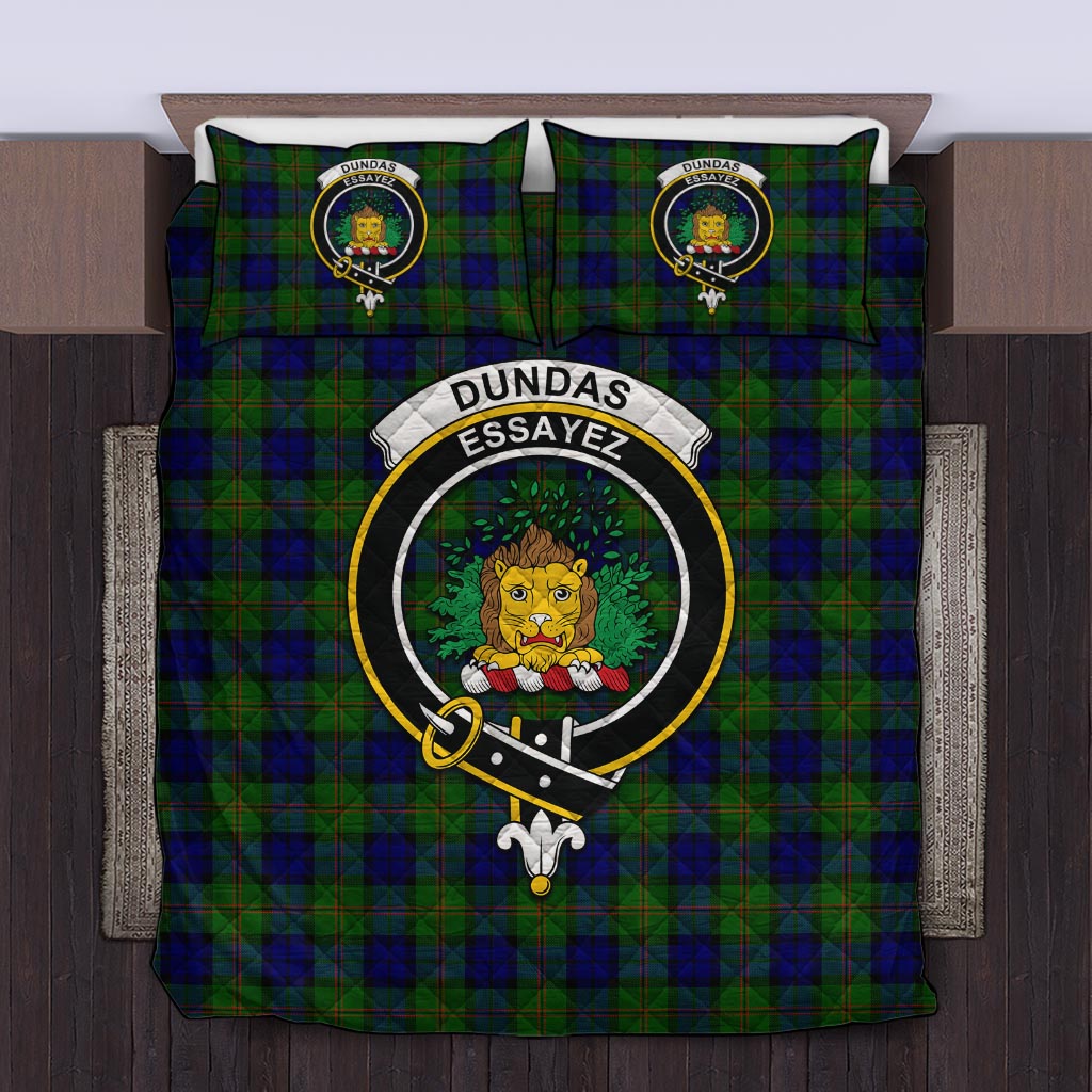 Dundas Modern Tartan Quilt Bed Set with Family Crest Twin - Tartanvibesclothing